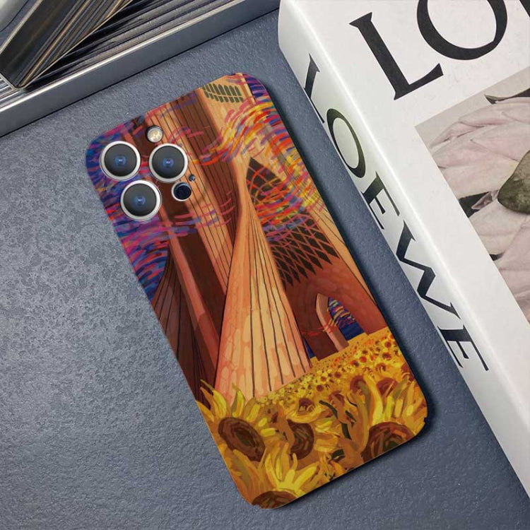 For iPhone 11 Pro Precise Hole Oil Painting Pattern PC Phone Case(Architectural Painting) - iPhone 11 Pro Cases by buy2fix | Online Shopping UK | buy2fix