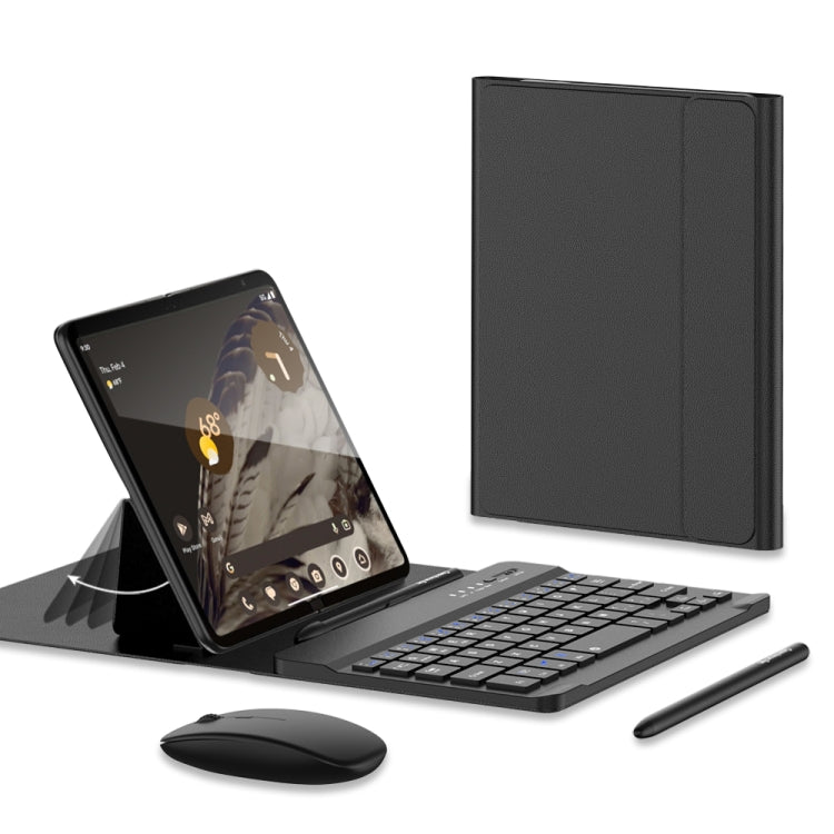 For Google Pixel Fold GKK Gear Adjustment Bluetooth Keyboard Leather Case with Pen + Keyboard + Mouse + Case(Black) - Google Cases by GKK | Online Shopping UK | buy2fix