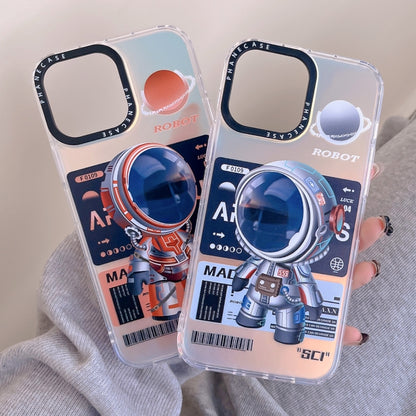 For iPhone 14 Mechanical Astronaut Pattern TPU Phone Case(Orange) - iPhone 14 Cases by buy2fix | Online Shopping UK | buy2fix