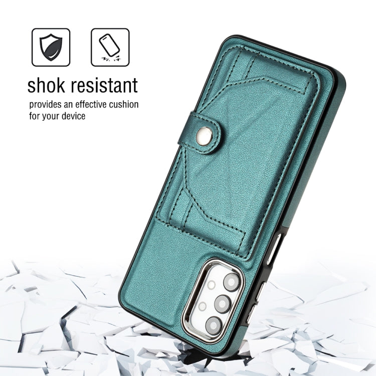 For Samsung Galaxy A32 5G Shockproof Leather Phone Case with Card Holder(Green) - Galaxy A32 5G Cases by buy2fix | Online Shopping UK | buy2fix