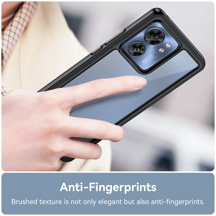 For Motorola Edge 40 Colorful Series Acrylic + TPU Phone Case(Black) - Motorola Cases by buy2fix | Online Shopping UK | buy2fix