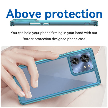 For Motorola Edge 40 Colorful Series Acrylic + TPU Phone Case(Transparent Blue) - Motorola Cases by buy2fix | Online Shopping UK | buy2fix