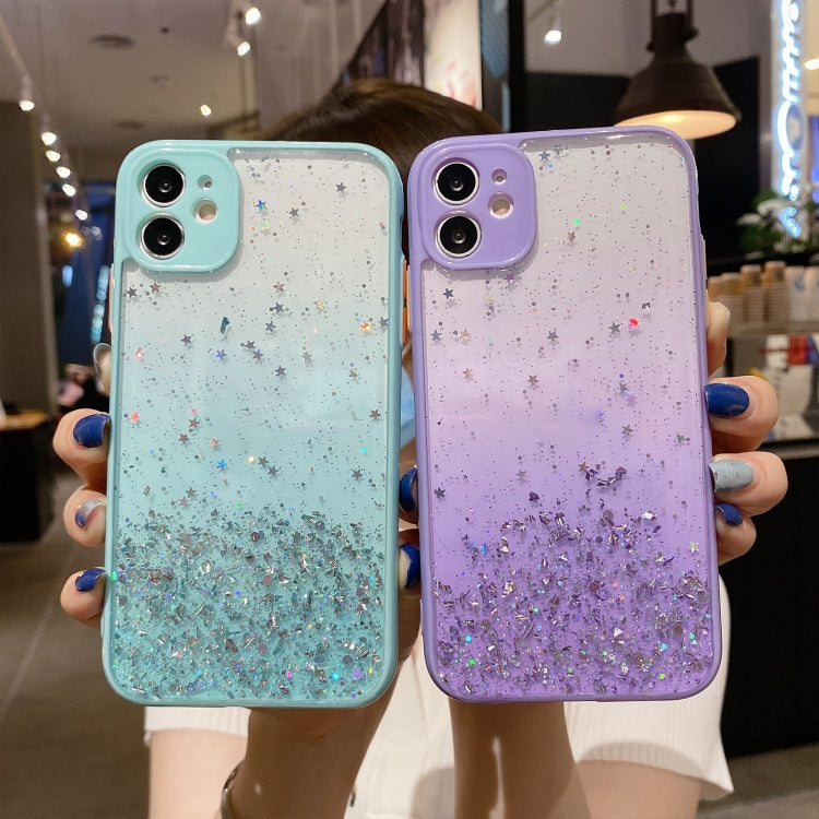 For iPhone 14 Pro Max Starry Gradient Glitter Powder TPU Phone Case(Purple) - iPhone 14 Pro Max Cases by buy2fix | Online Shopping UK | buy2fix
