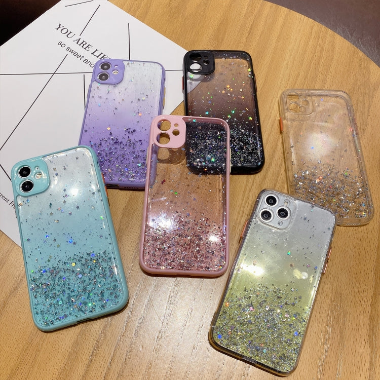 For iPhone 13 mini Starry Gradient Glitter Powder TPU Phone Case(Yellow) - iPhone 13 mini Cases by buy2fix | Online Shopping UK | buy2fix