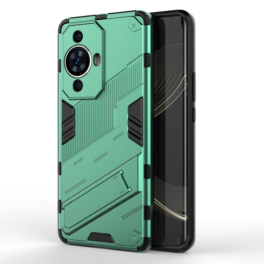 For Huawei nova 11 Pro 4G Punk Armor 2 in 1 PC + TPU Phone Case with Holder(Green) - Huawei Cases by buy2fix | Online Shopping UK | buy2fix