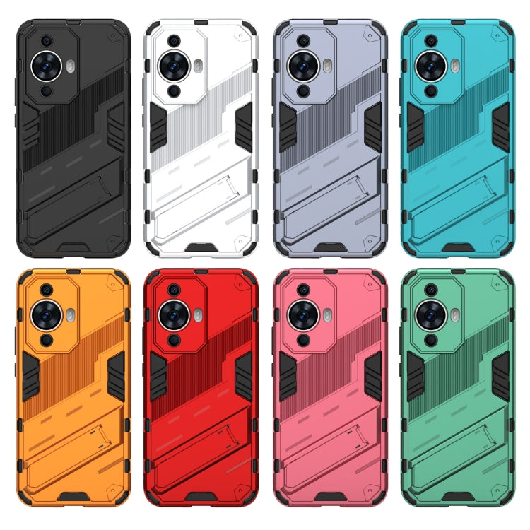 For Huawei nova 11 4G Punk Armor 2 in 1 PC + TPU Phone Case with Holder(Red) - Huawei Cases by buy2fix | Online Shopping UK | buy2fix