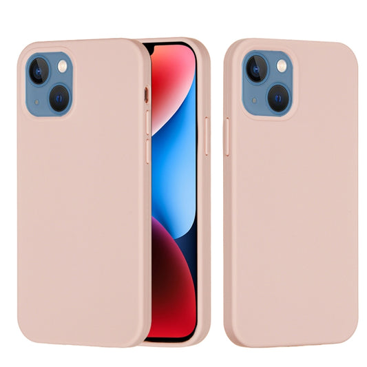 For iPhone 15 Plus Solid Color Silicone Phone Case(Sand Pink) - iPhone 15 Plus Cases by buy2fix | Online Shopping UK | buy2fix