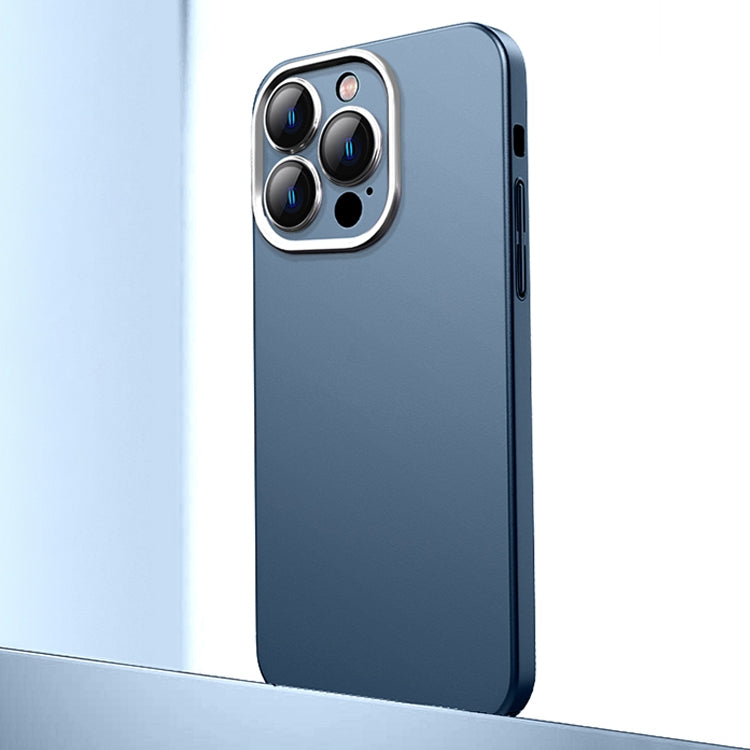 For iPhone 12 Pro Max Frosted Metal Material Phone Case with Lens Protection(Dark Blue) - iPhone 12 Pro Max Cases by buy2fix | Online Shopping UK | buy2fix