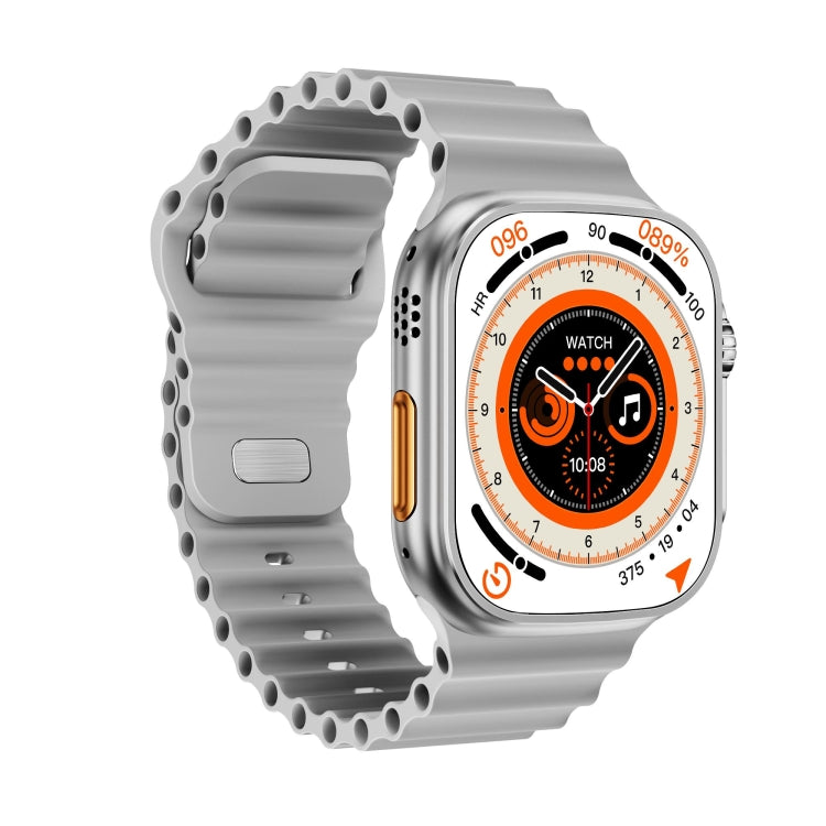 WS-E9 Ultra 2.2 inch IP67 Waterproof Ocean Silicone Band Smart Watch, Support Heart Rate / NFC(Silver) - Smart Watches by buy2fix | Online Shopping UK | buy2fix