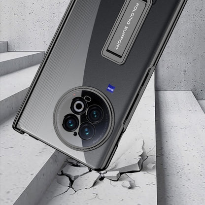 For vivo X Fold2 GKK Integrated Folding Hinge Phone Case with Holder(Black) - vivo Cases by GKK | Online Shopping UK | buy2fix
