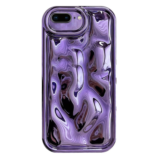 For iPhone 8 Plus / 7 Plus Electroplating Meteorite Texture TPU Phone Case(Purple) - More iPhone Cases by buy2fix | Online Shopping UK | buy2fix