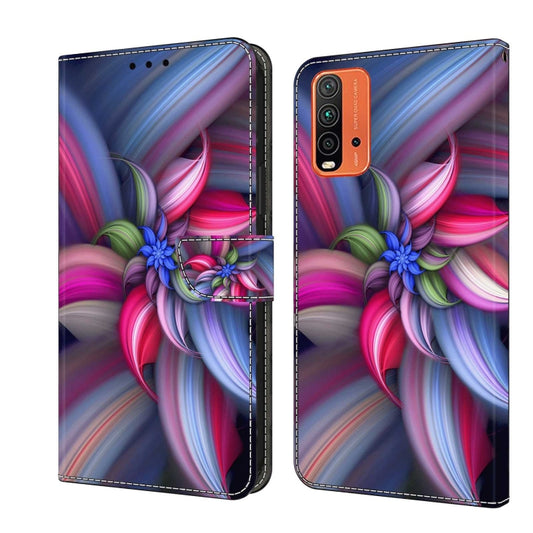 For Xiaomi Redmi 9T Crystal 3D Shockproof Protective Leather Phone Case(Colorful Flower) - Xiaomi Cases by buy2fix | Online Shopping UK | buy2fix