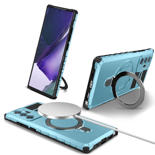 For Samsung Galaxy Note20 Ultra MagSafe Magnetic Holder Phone Case(Light Blue) - Galaxy Note20 Ultra Cases by buy2fix | Online Shopping UK | buy2fix