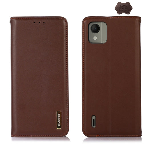 For Nokia C110 KHAZNEH Nappa Top Layer Cowhide Leather Phone Case(Brown) - Nokia Cases by buy2fix | Online Shopping UK | buy2fix