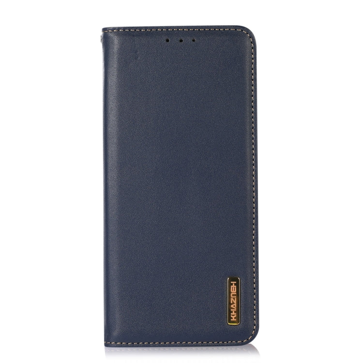 For OnePlus Nord 3 / Ace 2V KHAZNEH Nappa Top Layer Cowhide Leather Phone Case(Blue) - OnePlus Cases by buy2fix | Online Shopping UK | buy2fix