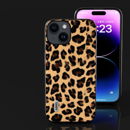 For iPhone 15 Plus ABEEL Black Edge Leopard Phone Case(Leopard Print) - iPhone 15 Plus Cases by buy2fix | Online Shopping UK | buy2fix