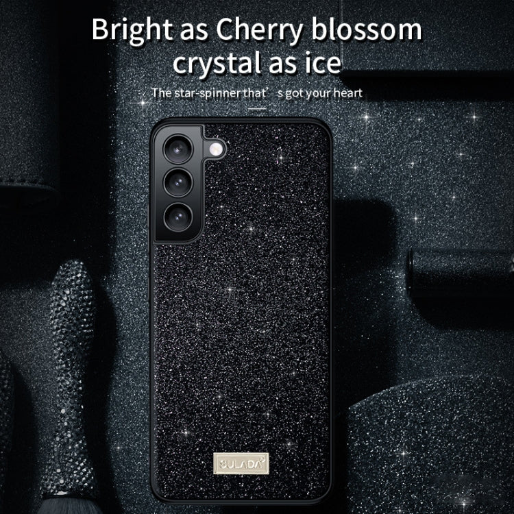 For Samsung Galaxy S23 Ultra 5G SULADA Glittery TPU + Handmade Leather Phone Case(Black) - Galaxy S23 Ultra 5G Cases by SULADA | Online Shopping UK | buy2fix