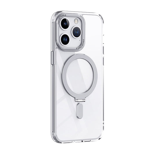 For iPhone 15 Pro Max Skin Feel MagSafe Shockproof Phone Case with Holder(White) - iPhone 15 Pro Max Cases by buy2fix | Online Shopping UK | buy2fix