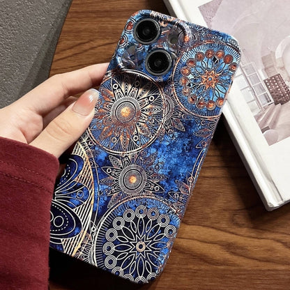 For iPhone 14 Plus Painted Pattern Precise Hole PC Phone Case(Abstract Flower) - iPhone 14 Plus Cases by buy2fix | Online Shopping UK | buy2fix