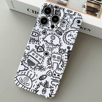 For iPhone 14 Pro Max Painted Pattern Precise Hole PC Phone Case(Block Monster) - iPhone 14 Pro Max Cases by buy2fix | Online Shopping UK | buy2fix