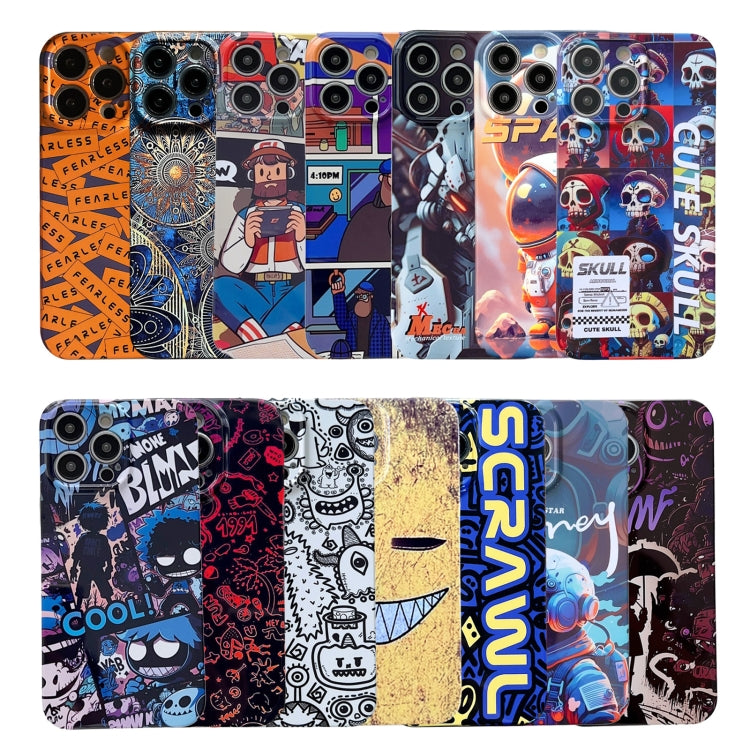 For iPhone 14 Painted Pattern Precise Hole PC Phone Case(Red Blue Graffiti) - iPhone 14 Cases by buy2fix | Online Shopping UK | buy2fix