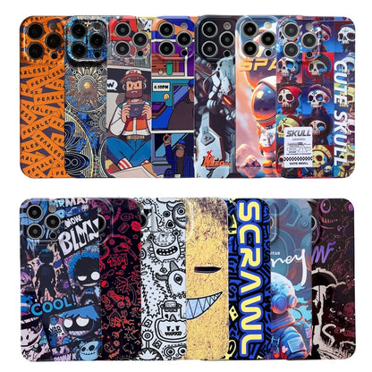For iPhone 15 Painted Pattern Precise Hole PC Phone Case(Red Blue Graffiti) - iPhone 15 Cases by buy2fix | Online Shopping UK | buy2fix
