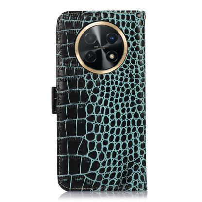 For Huawei Nova Y91 4G / Enjoy 60X Crocodile Top Layer Cowhide Leather Phone Case(Green) - Huawei Cases by buy2fix | Online Shopping UK | buy2fix