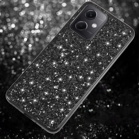 For Xiaomi Redmi Note 12 4G/5G Global Glitter Powder Shockproof TPU Phone Case(Black) - Note 12 Cases by buy2fix | Online Shopping UK | buy2fix