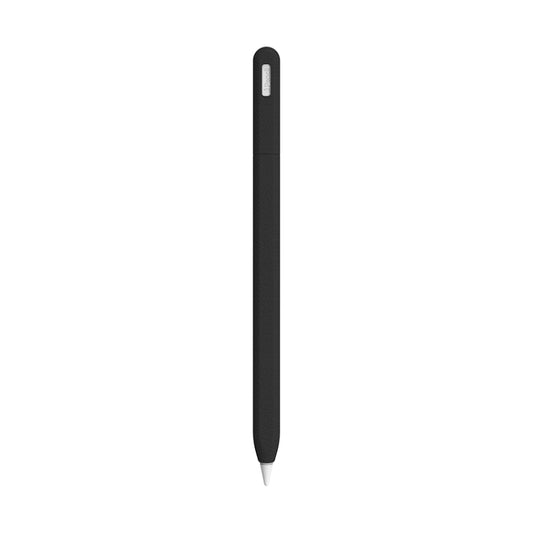 For Apple Pencil 2 LOVE MEI Frosted Leather Texture Silicone Protective Pen Case(Black) - Pencil Accessories by LOVE MEI | Online Shopping UK | buy2fix