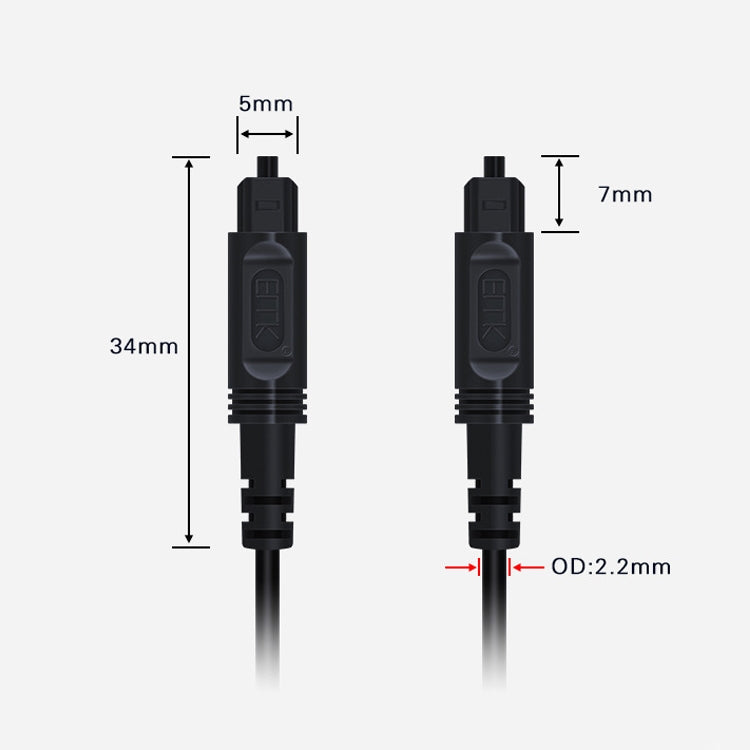 8m EMK OD2.2mm Digital Audio Optical Fiber Cable Plastic Speaker Balance Cable(Sky Blue) - Audio Optical Cables by EMK | Online Shopping UK | buy2fix