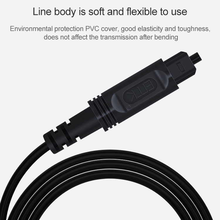 3m EMK OD4.0mm Square Port to Square Port Digital Audio Speaker Optical Fiber Connecting Cable(Black) - Audio Optical Cables by EMK | Online Shopping UK | buy2fix