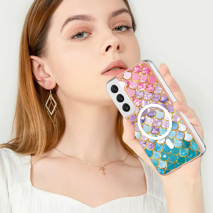 For Samsung Galaxy S23 5G Marble Pattern Dual-side IMD Magsafe TPU Phone Case(Colorful Scales) - Galaxy S23 5G Cases by buy2fix | Online Shopping UK | buy2fix