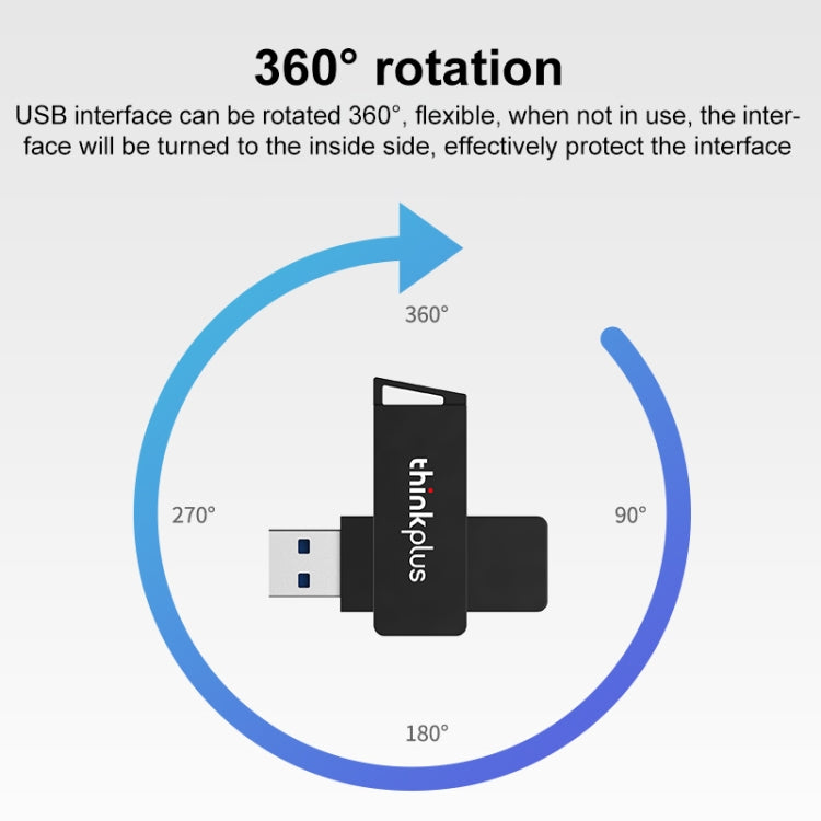 Lenovo Thinkplus USB 3.0 Rotating Flash Drive, Memory:16GB(Black) - USB Flash Drives by Lenovo | Online Shopping UK | buy2fix