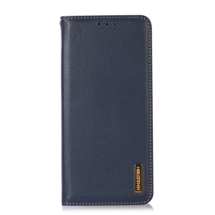 For Honor 90 KHAZNEH Nappa Top Layer Cowhide Leather Phone Case(Blue) - Honor Cases by buy2fix | Online Shopping UK | buy2fix