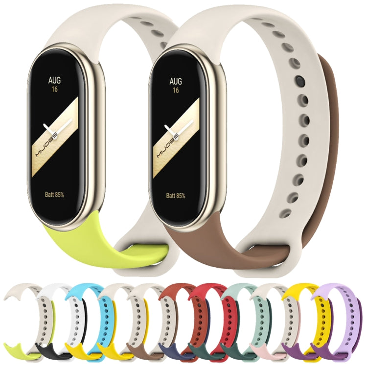 For Xiaomi Mi Band 8 Mijobs Dual Color Silicone Watch Band(Black+White) - Watch Bands by MIJOBS | Online Shopping UK | buy2fix