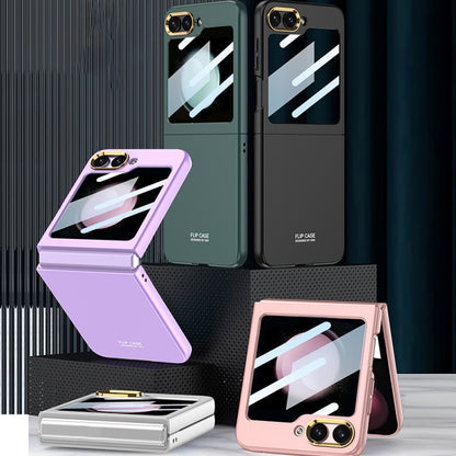 For Samsung Galaxy Z Flip5 GKK Integrated Ultra-thin Electroplating Lens Frame Phone Case(Black) - Galaxy Z Flip5 Cases by GKK | Online Shopping UK | buy2fix