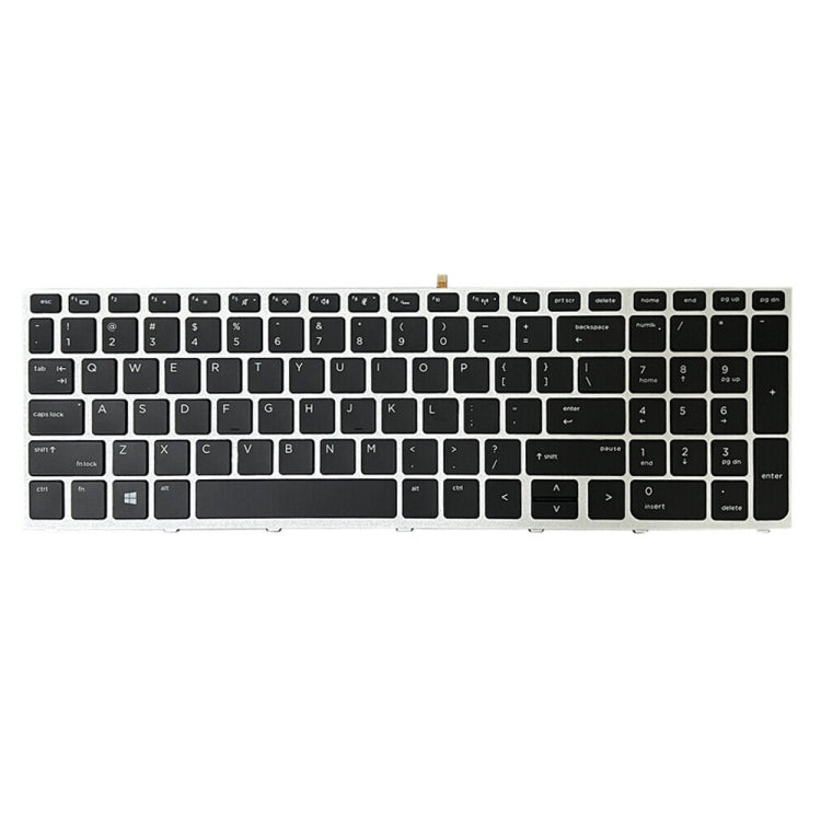 For HP ProBook 650 G4 Silver Frame US Version Laptop Backlight Keyboard - HP Spare Parts by buy2fix | Online Shopping UK | buy2fix