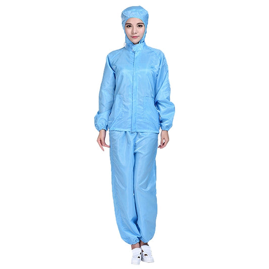 Striped Anti-static Split Hood Dust-proof Work Suit, Size:L(Blue) - Protective Clothing by buy2fix | Online Shopping UK | buy2fix