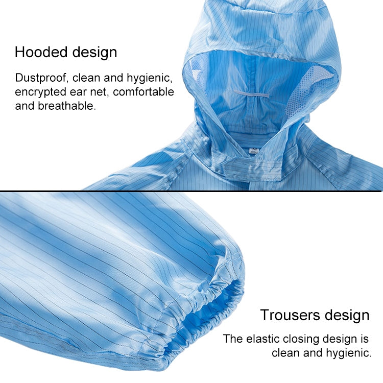 Striped Anti-static Split Hood Dust-proof Work Suit, Size:XXXXXL(White) - Protective Clothing by buy2fix | Online Shopping UK | buy2fix