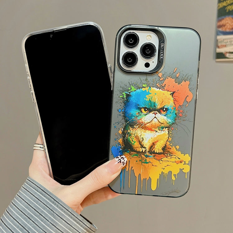 For iPhone 15 Pro Max Cute Animal Pattern Series PC + TPU Phone Case(Colorful Puppy) - iPhone 15 Pro Max Cases by buy2fix | Online Shopping UK | buy2fix