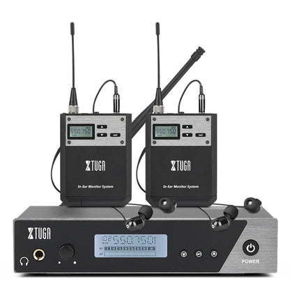 XTUGA  IEM1100 Professional Wireless In Ear Monitor System 2 BodyPacks(US Plug) - Microphone by XTUGA | Online Shopping UK | buy2fix