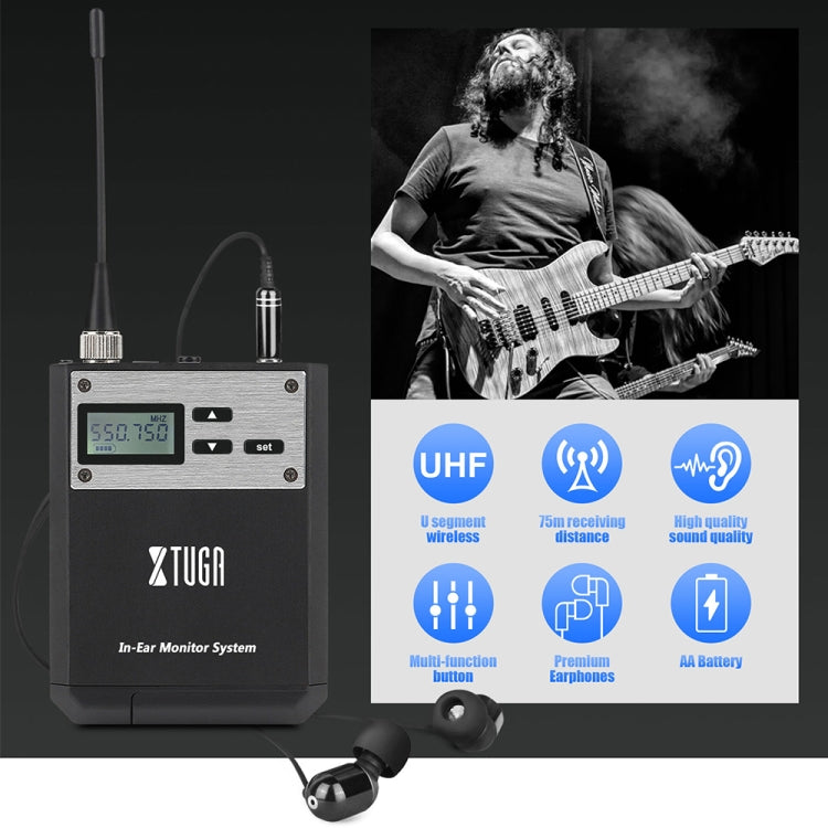 XTUGA  IEM1100 Professional Wireless In Ear Monitor System 2 BodyPacks(US Plug) - Microphone by XTUGA | Online Shopping UK | buy2fix