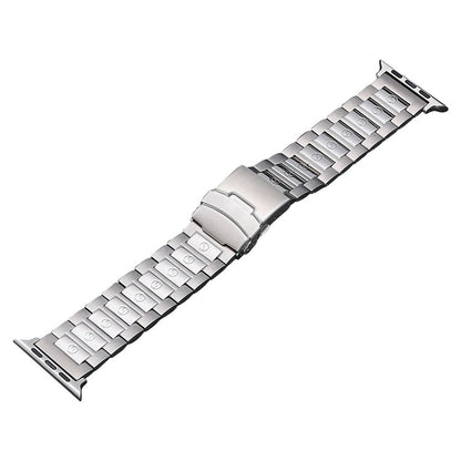 For Apple Watch Ultra 2 49mm Safety Buckle Titanium Steel Watch Band(Silver) - Watch Bands by buy2fix | Online Shopping UK | buy2fix