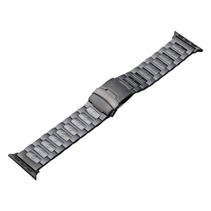 For Apple Watch SE 2023 40mm Safety Buckle Titanium Steel Watch Band(Grey) - Watch Bands by buy2fix | Online Shopping UK | buy2fix