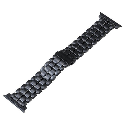 For Apple Watch Series 2 38mm Five Beads Titanium Steel Watch Band(Black) - Watch Bands by buy2fix | Online Shopping UK | buy2fix