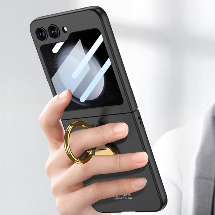 For Samsung Galaxy Z Flip5 GKK Ultra-thin Triaxial Ring Holder PC Phone Case(Black) - Galaxy Z Flip5 Cases by GKK | Online Shopping UK | buy2fix