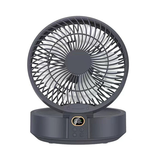 WSK302 4000mAh Swivel Head Wall Mounted Fan with Night Light(Black) - Electric Fans by buy2fix | Online Shopping UK | buy2fix