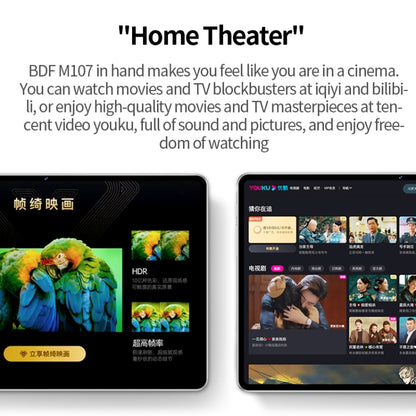 BDF M107 4G LTE Tablet PC 10.1 inch, 8GB+256GB, Android 13 MTK6762 Octa Core, Support Dual SIM, EU Plug(Blue) - BDF by BDF | Online Shopping UK | buy2fix