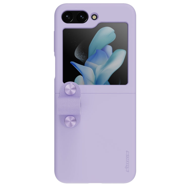 For Samsung Galaxy Z Flip5 NILLKIN Skin Feel Liquid Silicone Phone Case With Finger Strap(Purple) - Galaxy Z Flip5 Cases by NILLKIN | Online Shopping UK | buy2fix