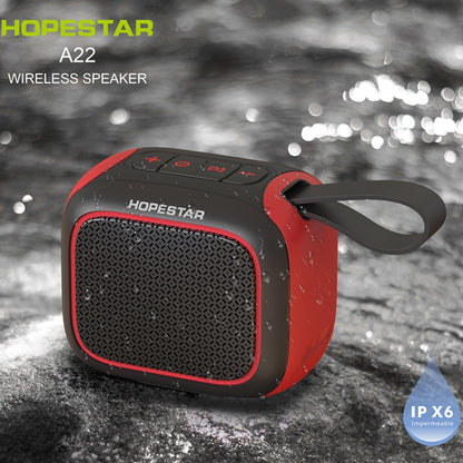 HOPESTAR A22 IPX6 Waterproof Portable Bluetooth Speaker Outdoor Subwoofer(Black Red) - Mini Speaker by HOPESTAR | Online Shopping UK | buy2fix